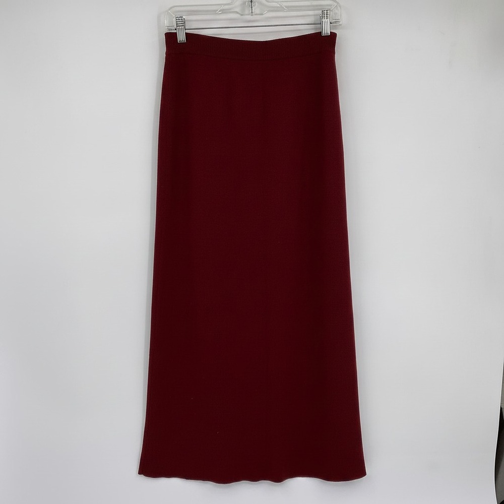 Eileen Fisher Red 100% Wool Midi A-Line Skirt | Size S Regular